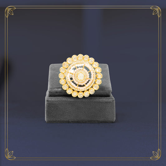 Royal Kundan Polki Chakra Ring with Rich Center