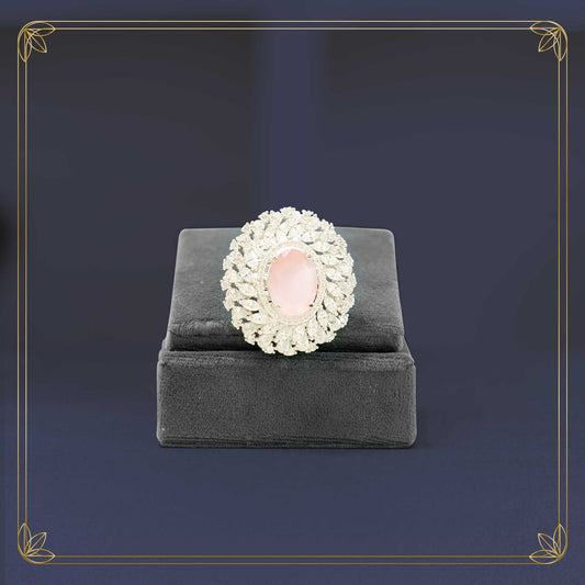 Radiant Blossom Pink Gemstone Ring