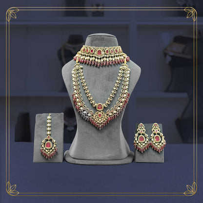 Vintage Ruby Victorian Bridal Jewellery Set - Rental