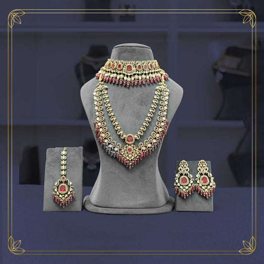 Vintage Ruby Victorian Bridal Jewellery Set - Rental
