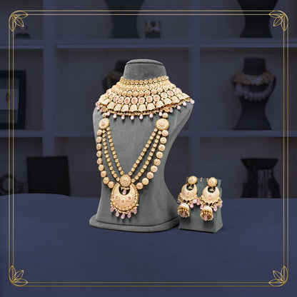 Pink Rajwada Grace Bridal Necklace - Rental