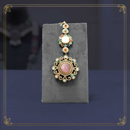 Vibrant Navratna Stone Bridal Jewellery Set - Rental