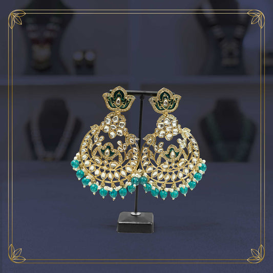 Maharani's Emerald Chandbalis