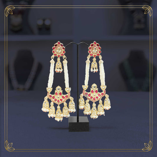 The Royal Ruby & Pearl Empress Earrings