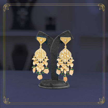 Majestic Gold Peach Jadau Chokker Bridal Set - Rental