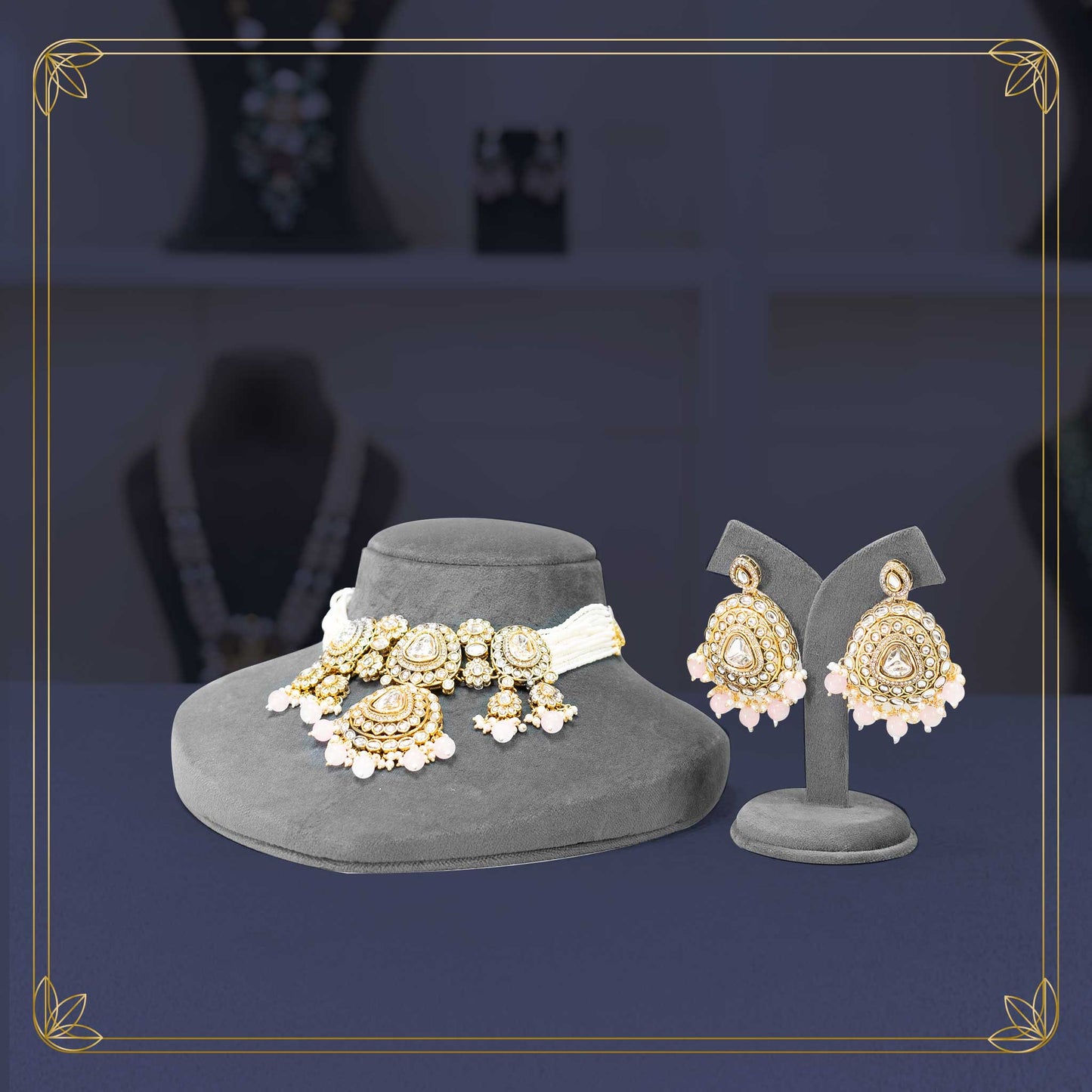 Supreme Heritage White Stone Choker Set