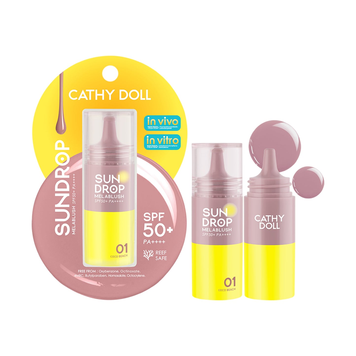 Cathy Doll Sundrop Melablush SPF50+ PA++++ â€“ Liquid Blush + Sunscreen