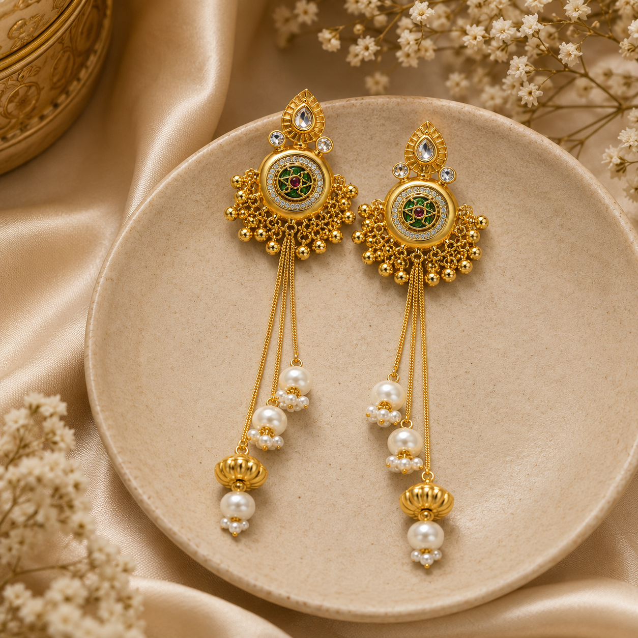Noor Meenakari Pearl Earrings (53465)