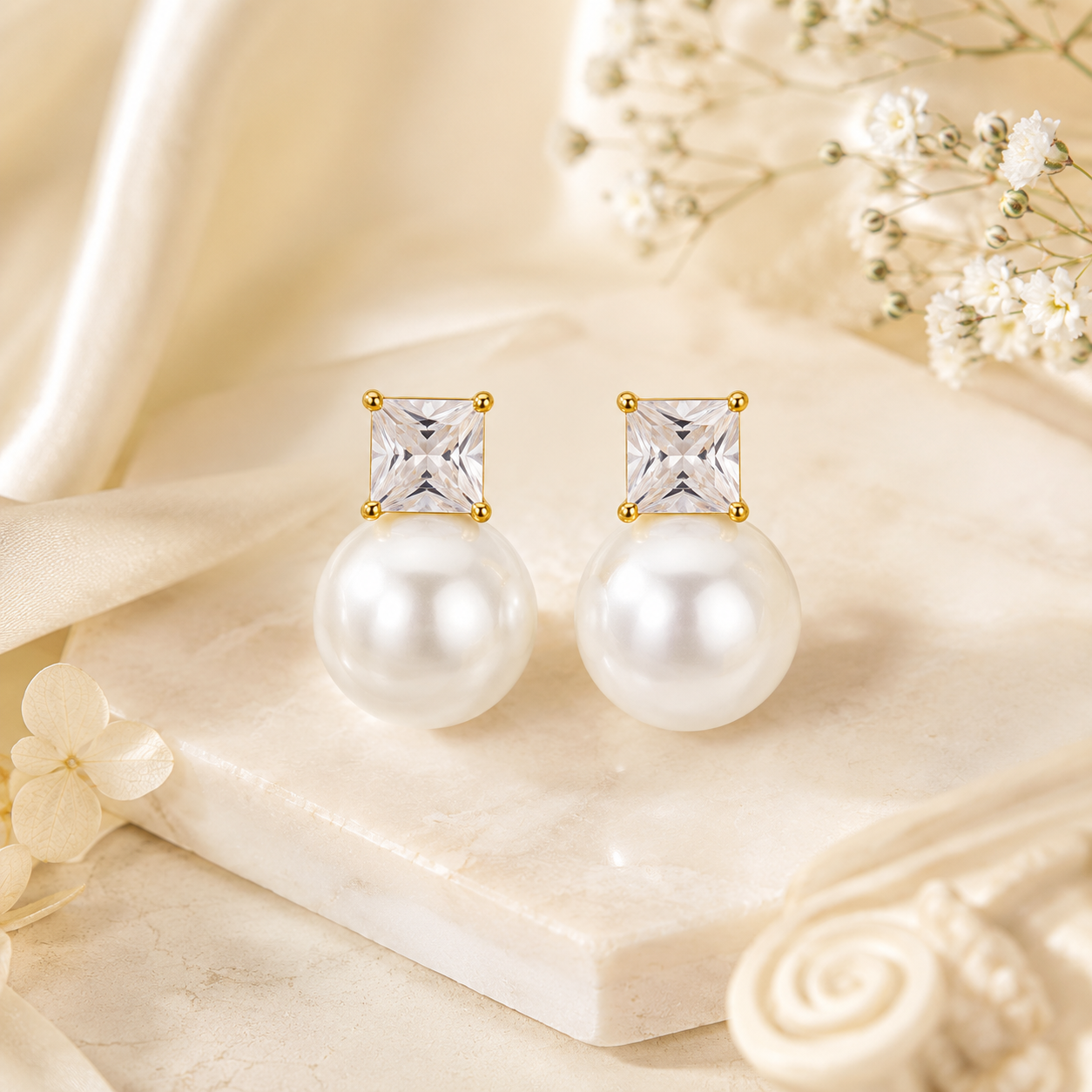 Celestia Pearl Stud Earrings (52413)
