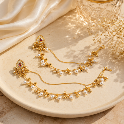 Rajsi Ruby Pearl Sahiba Earrings (53431)