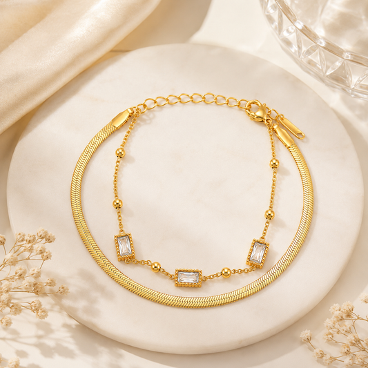 Golden Harmony Square Bracelet (51888)