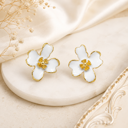 Snow Petal Bloom Earrings (52408)