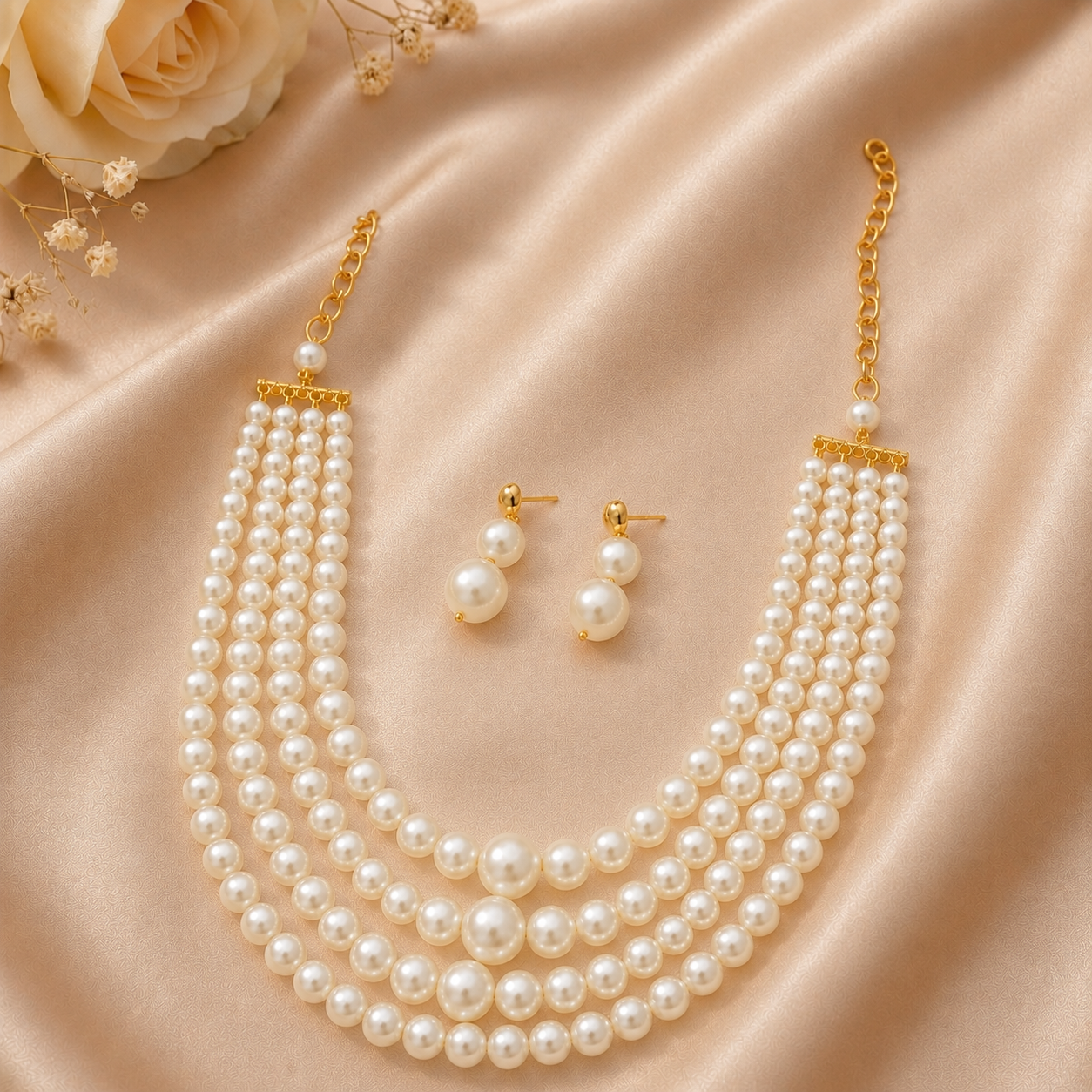 Pearl Cascade Royale Necklace Set