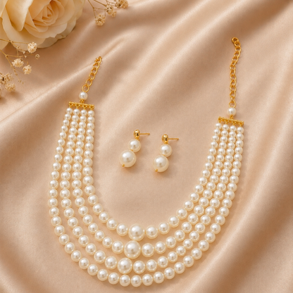 Pearl Cascade Royale Necklace Set