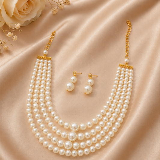Pearl Cascade Royale Necklace Set