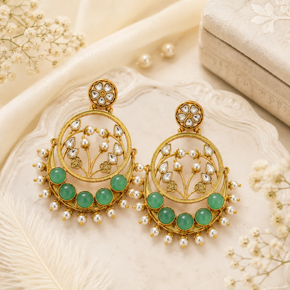 Celestial Mint Bloom Earrings (55632)