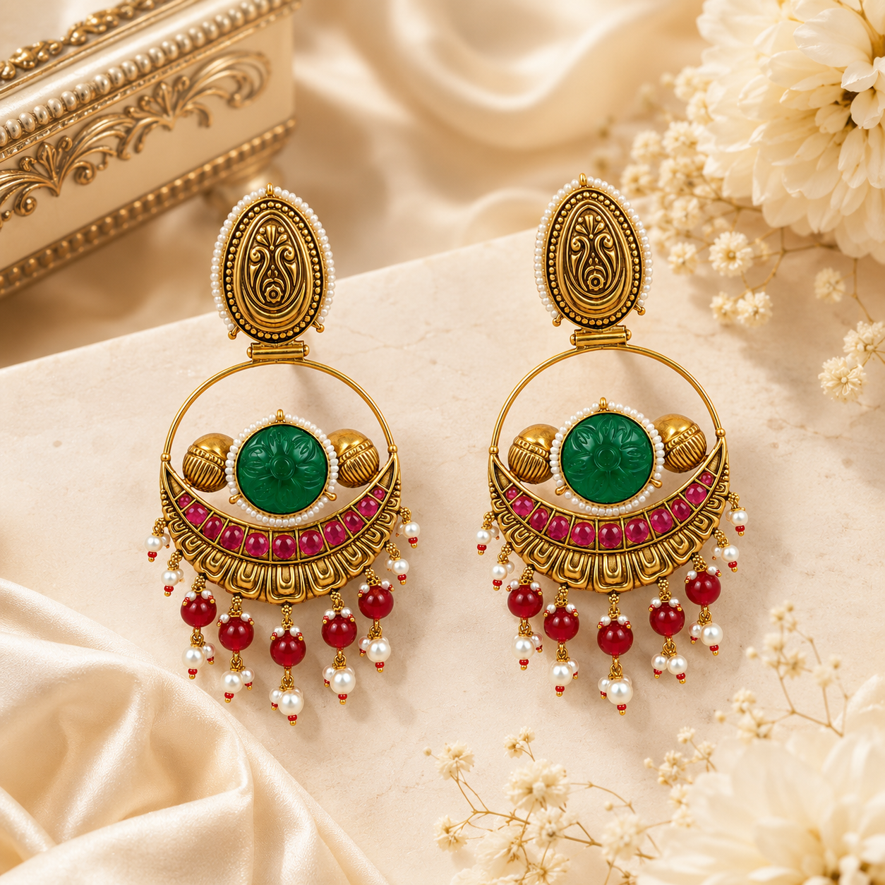 Royal Emerald Heritage Earrings (53635)