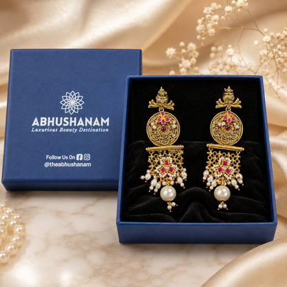 Pink Lotus Heritage Earrings