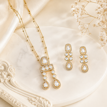 Celestia Duo Drop Necklace Set (55425)