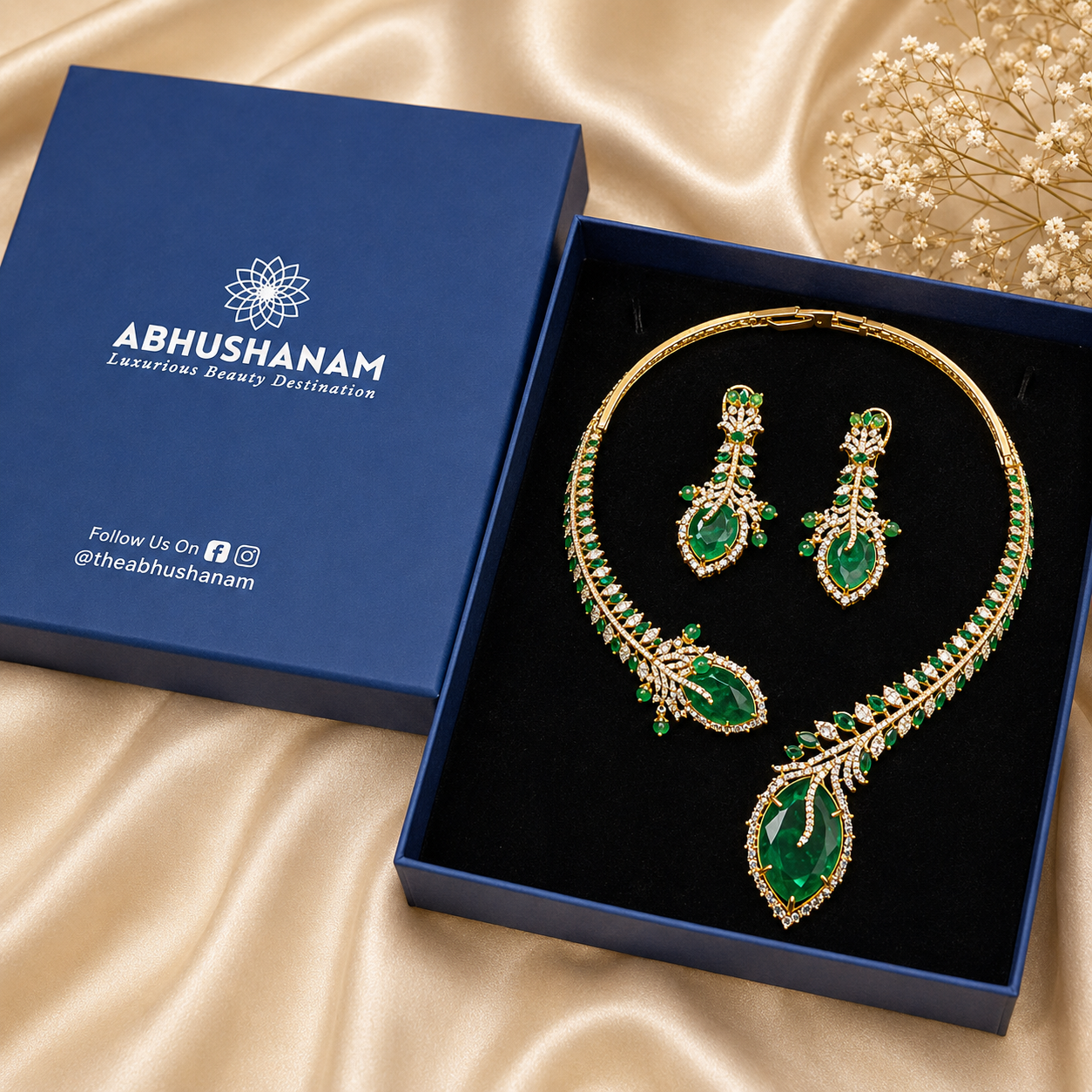 Emerald Majesty Necklace Set