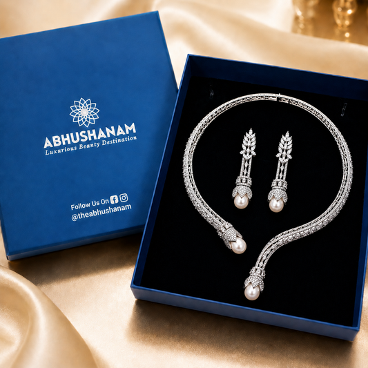 Moonlit Pearl Necklace Set (49716)