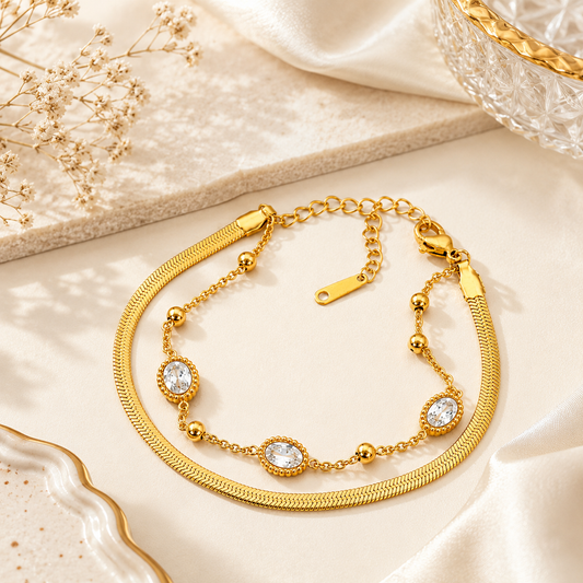 Golden Harmony Circle Bracelet (51886)