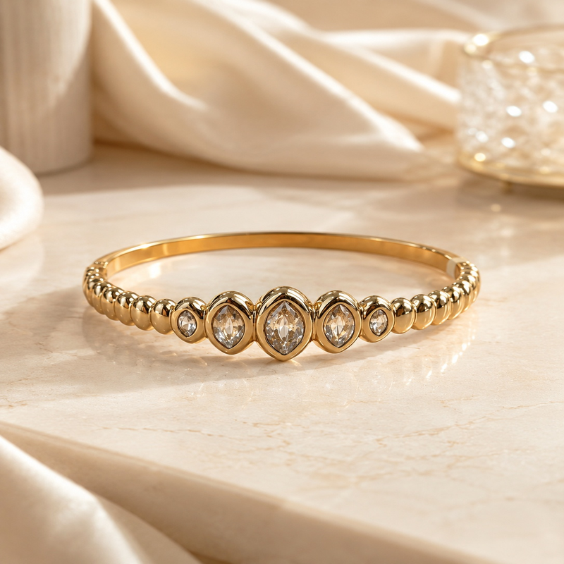 Statement Stone Studded Gold Bracelet for Women (58731)
