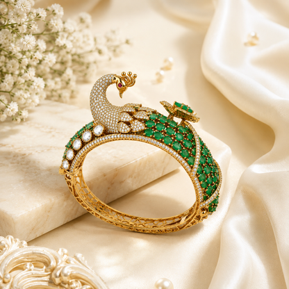 Mayurika Emerald Peacock Kada (56202)