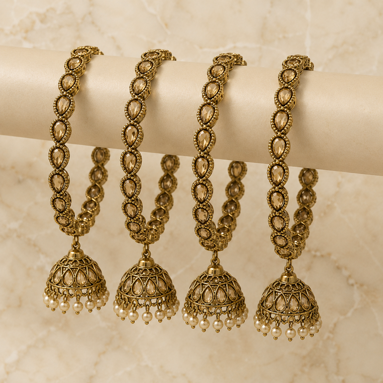 Antique Amber Jhumki Bangles  (52064)