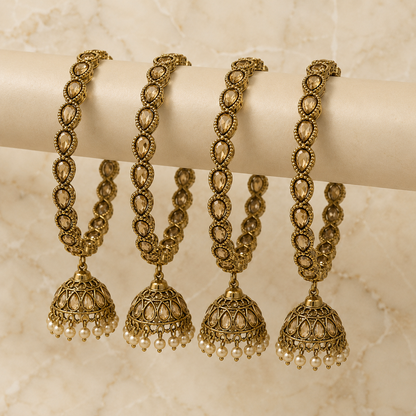 Antique Amber Jhumki Bangles  (52064)