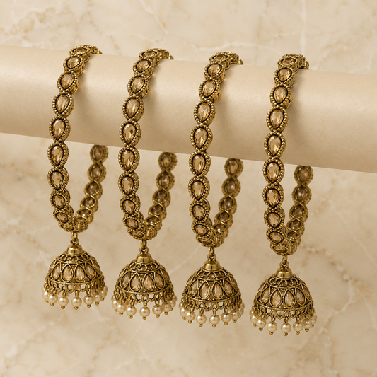 Antique Amber Jhumki Bangles  (52064)