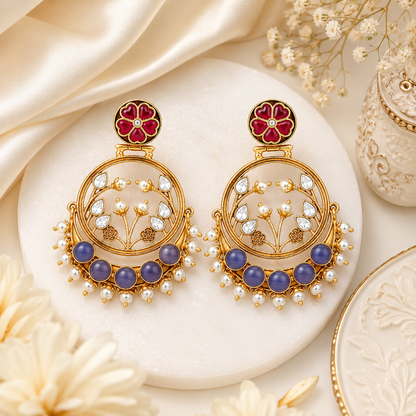 Lavender Pearl Bloom Earrings (55632)