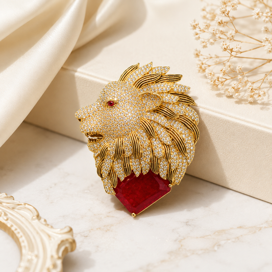 Imperial Lion Crest Brooch (54614)