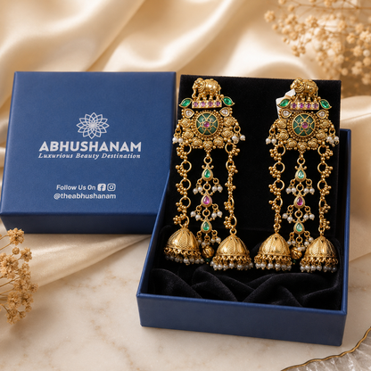Emerald Maharani Jhumkas