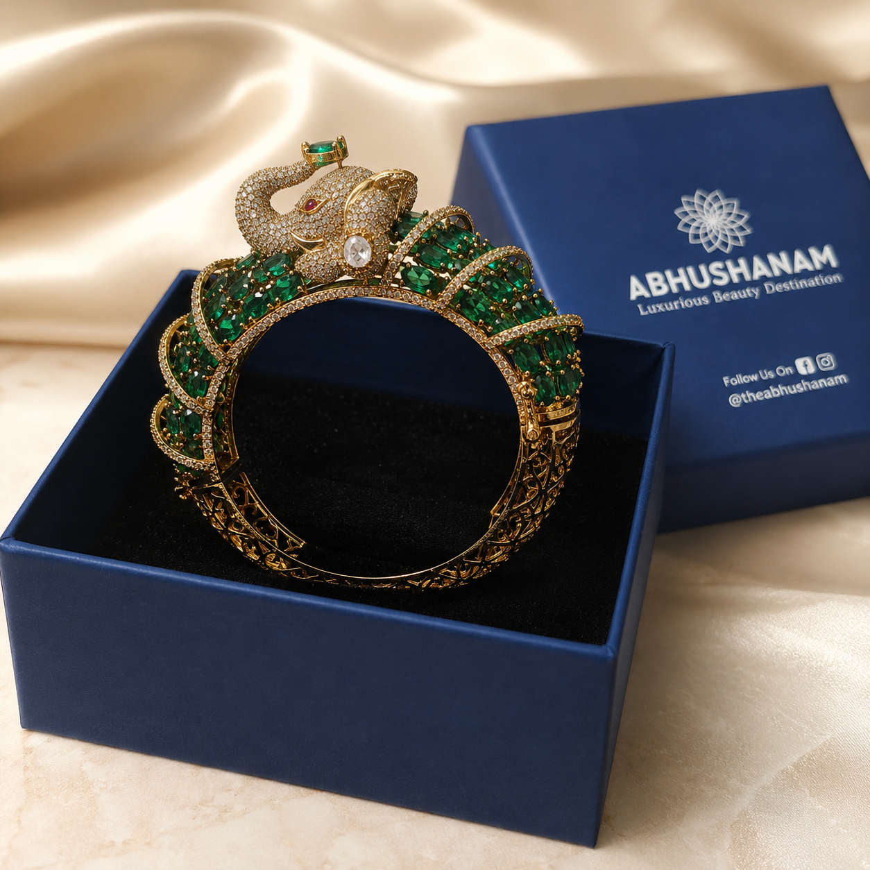 Imperial Emerald Elephant Cuff