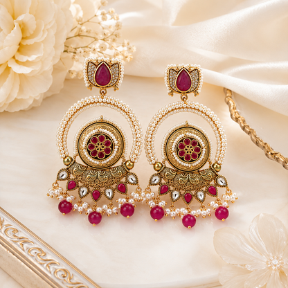Ruby Noor Chandbali Earrings (53639)