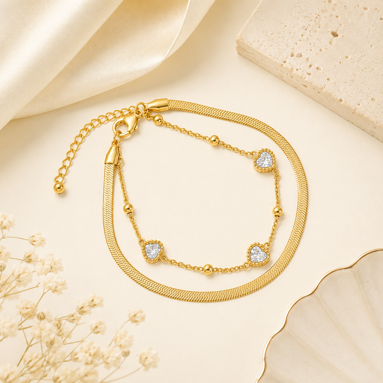 Golden Harmony Heart Bracelet (52234)