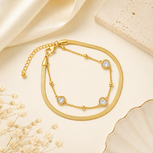 Golden Harmony Heart Bracelet (52234)