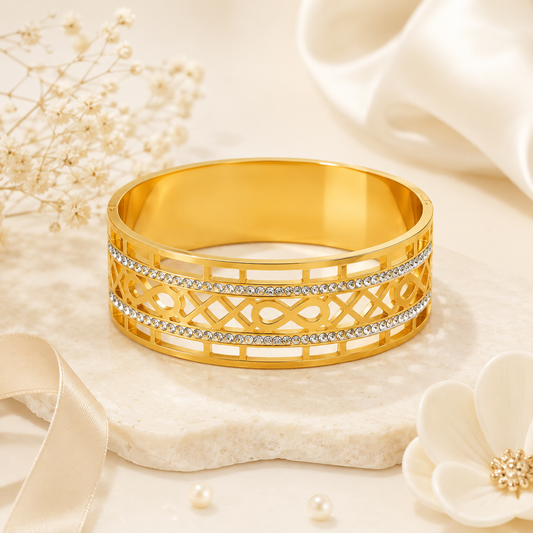 Golden Infinity Crystal Cuff (51889)