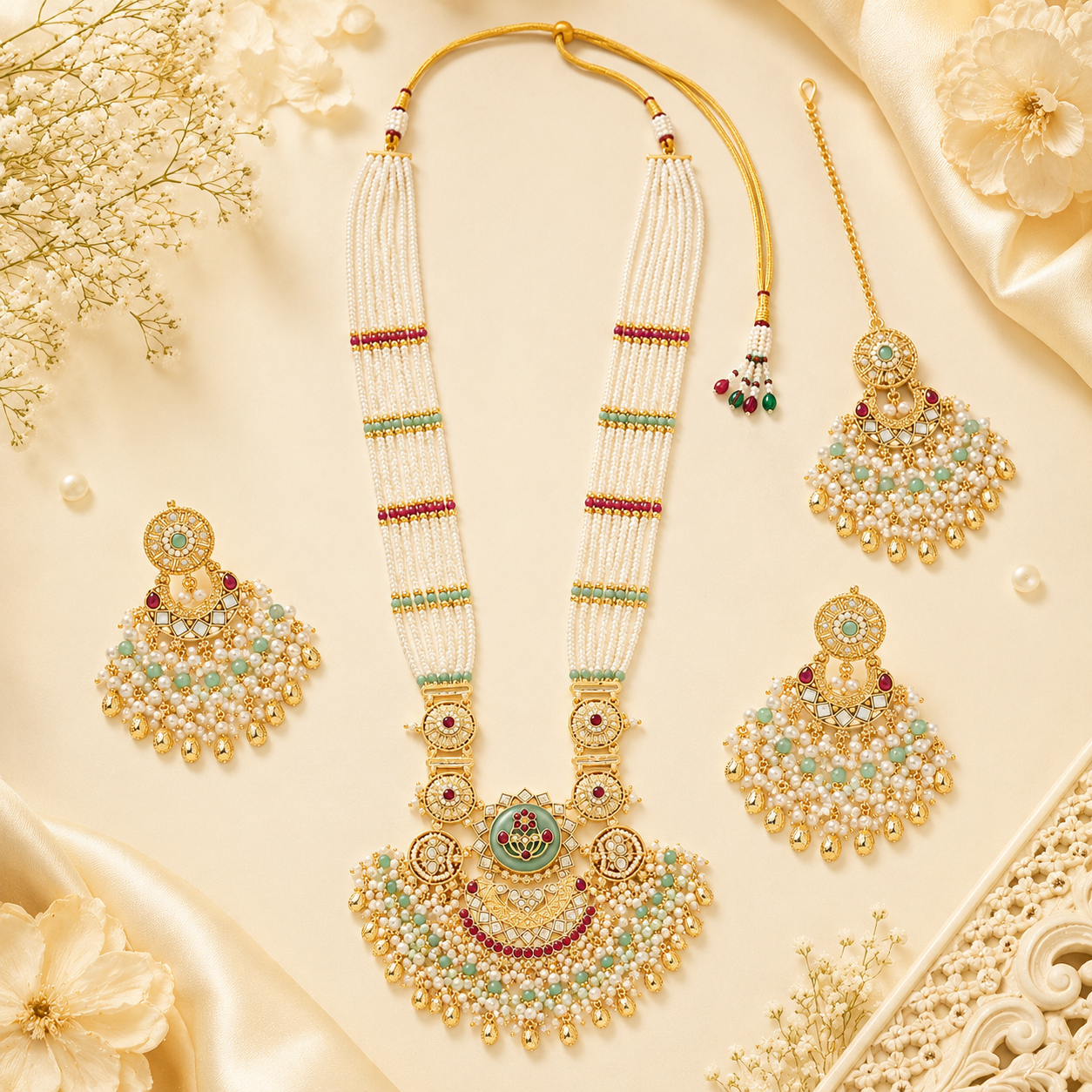 Mint Pearl Maharani Set (51560)