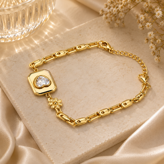 Golden Heart Bloom Bracelet (51884)