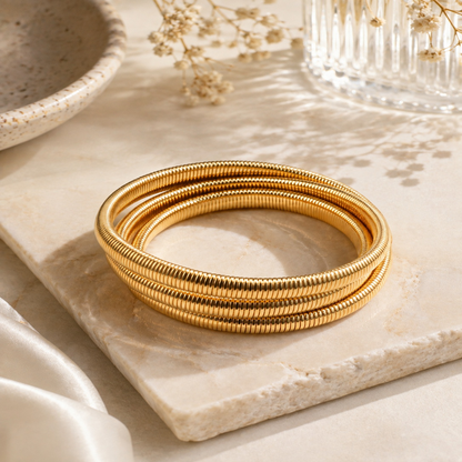 Coil Wrap Gold Bracelet (5211)