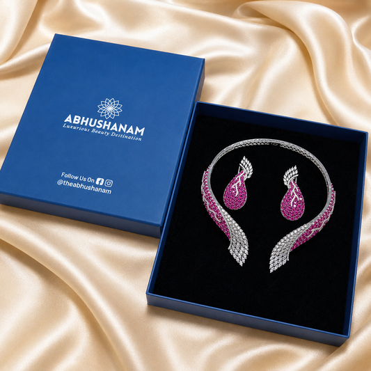 Swan Elegance Statement Necklace Set