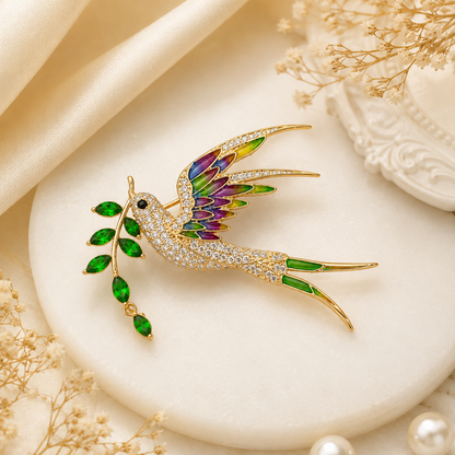 Emerald Harmony Bird Brooch (50969)