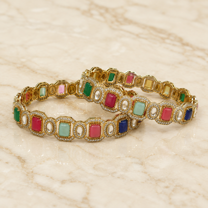 Navratna Heritage Bangles  (52016)