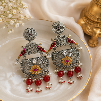 Rajsi Scarlet Sparrow Earrings(53777)