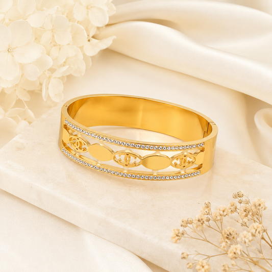 Golden Aura Crystal Bracelet(51889)