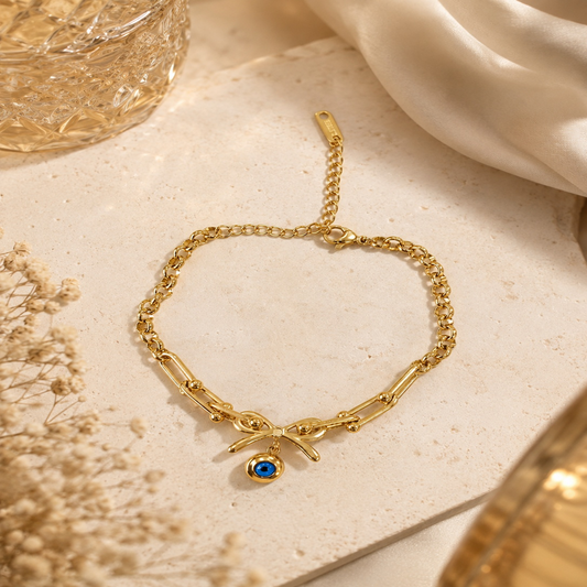 Celeste Bow Evil Eye Bracelet (52235)