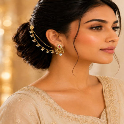 Rajsi Ruby Pearl Sahiba Earrings (53431)