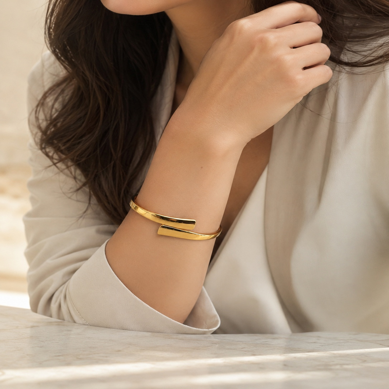 Polished Open Cuff Bracelet for Women (58737)